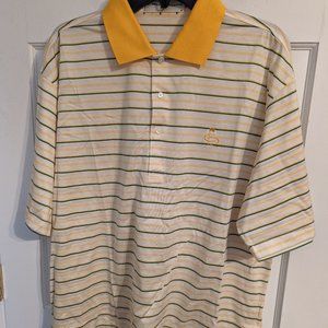 Fairway & Greene Yellow & Green Stripe Performance Golf Polo Shirt Men's sz XXL